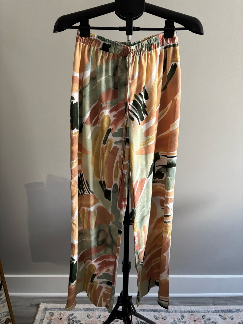 SHEIN Multicolor Abstract Print Skirt - Cream, Rust, Olive, Mustard